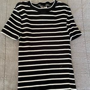 black and white striped shirt